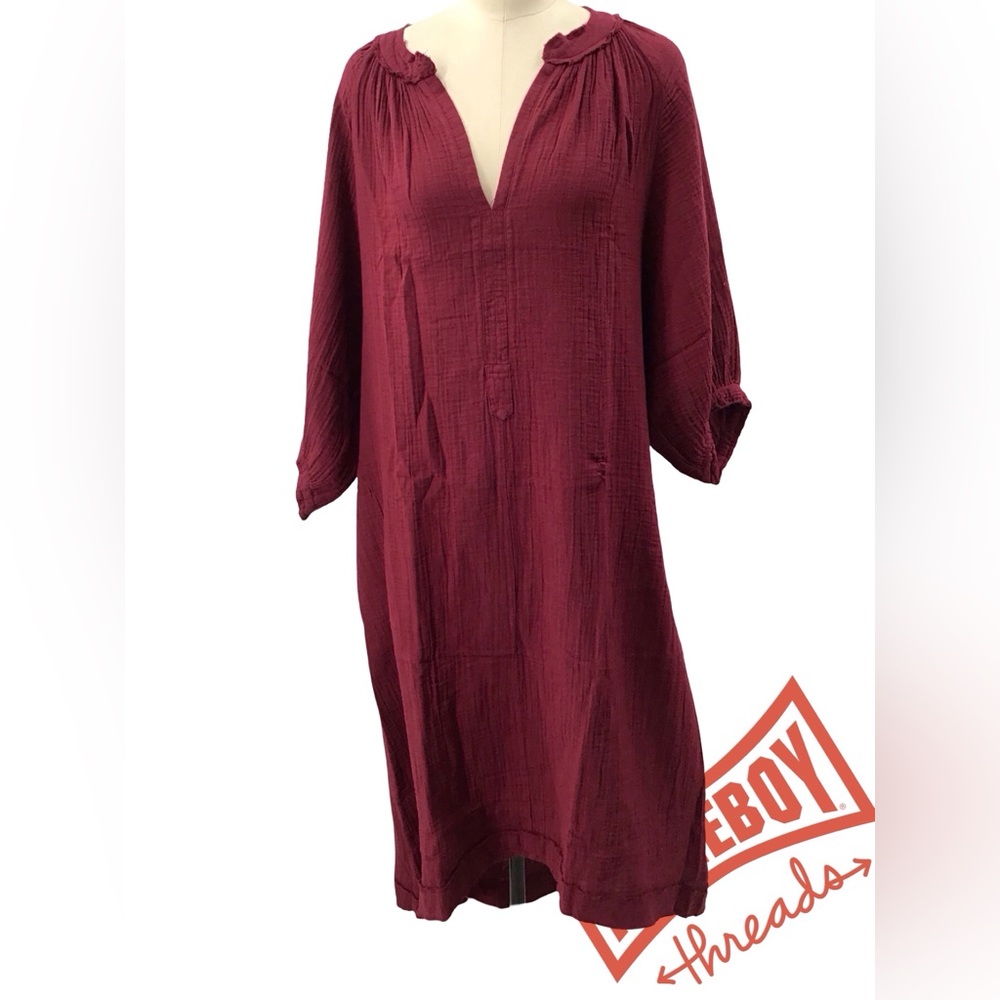 Ocean + Main Burgundy Gauze Dress